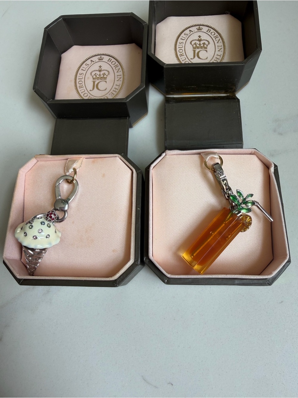 Juicy Couture Silver Ice Cream & ice tea Charm